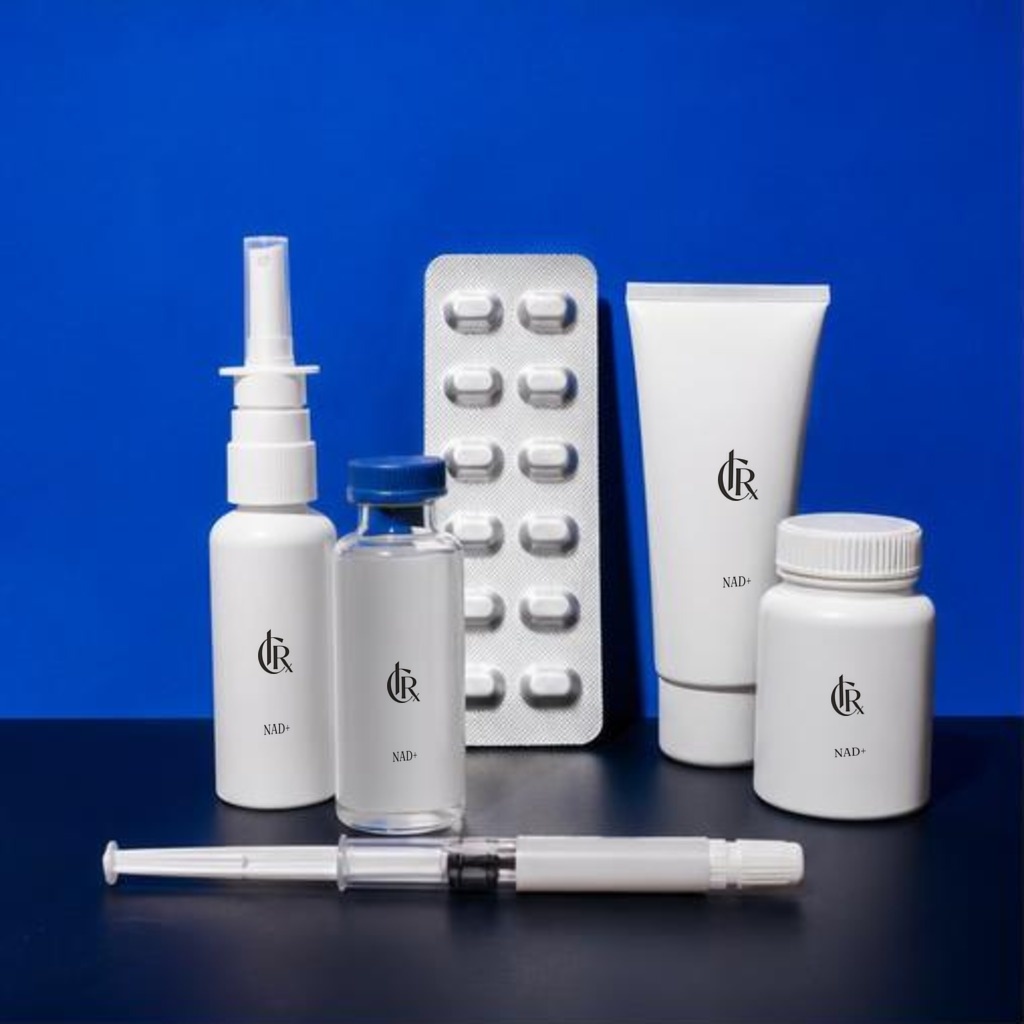 Protected CIRx-printed care-form concept arranged in a vivid everyday setting for CIRx NAD+ Cellular Renewal.
